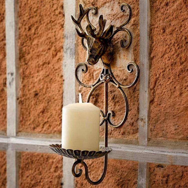 Wall Mounted Stag Candle Holder