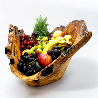 Rustic master piece olive wood fruit bowl , original centrepieces