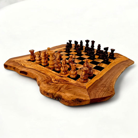 Handmade Olive Wood Chess Set, Gift for Him