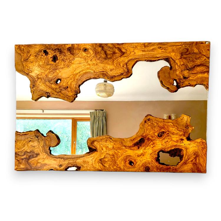 Olive Wood Wall Mirror | Unique Showpiece & Impressive Gift Idea