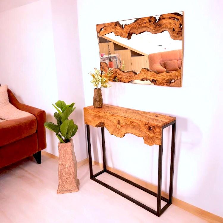 Olive Wood Wall Mirror | Unique Showpiece & Impressive Gift Idea