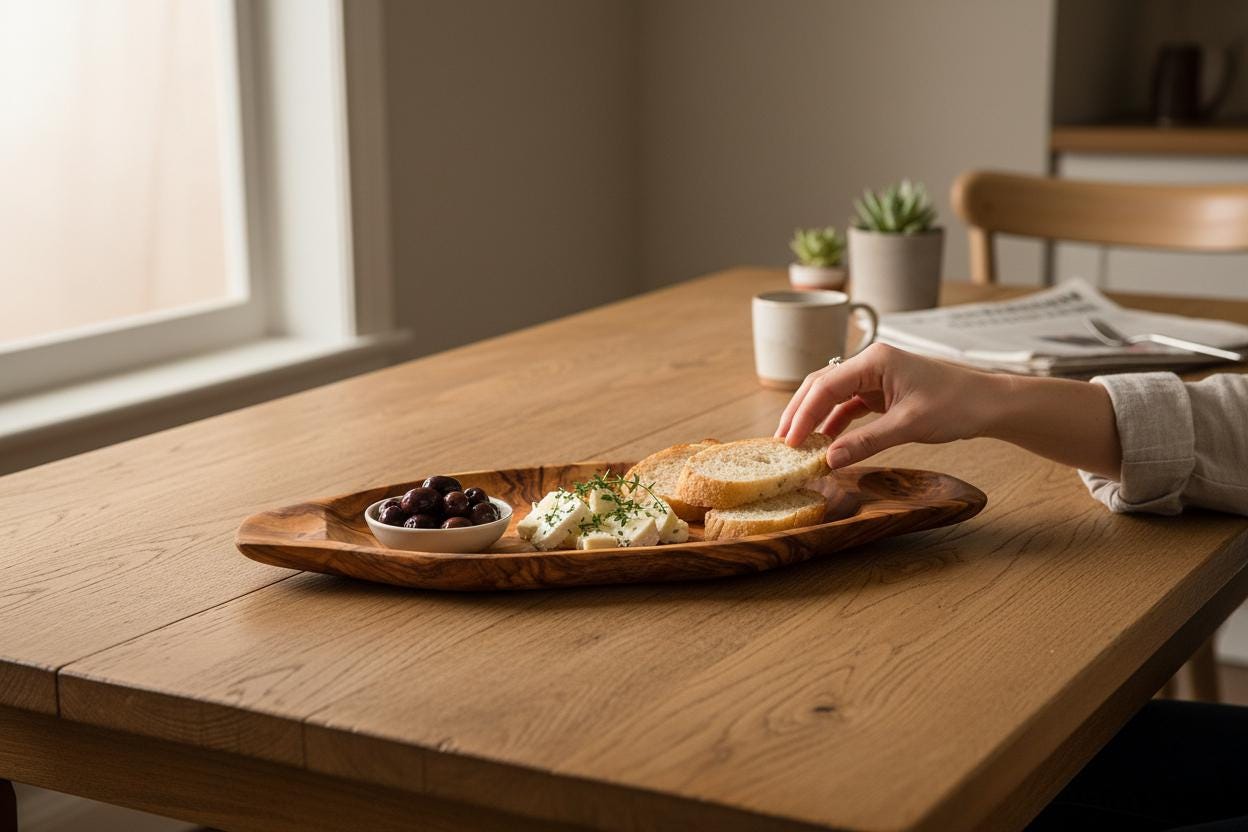 Handcrafted Olive Wood Serving Tray | Large Rustic Charcuterie Board