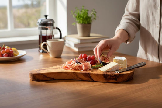 23cm Olive Wood Serving Board – Natural Grain Wood Appetizer Plate
