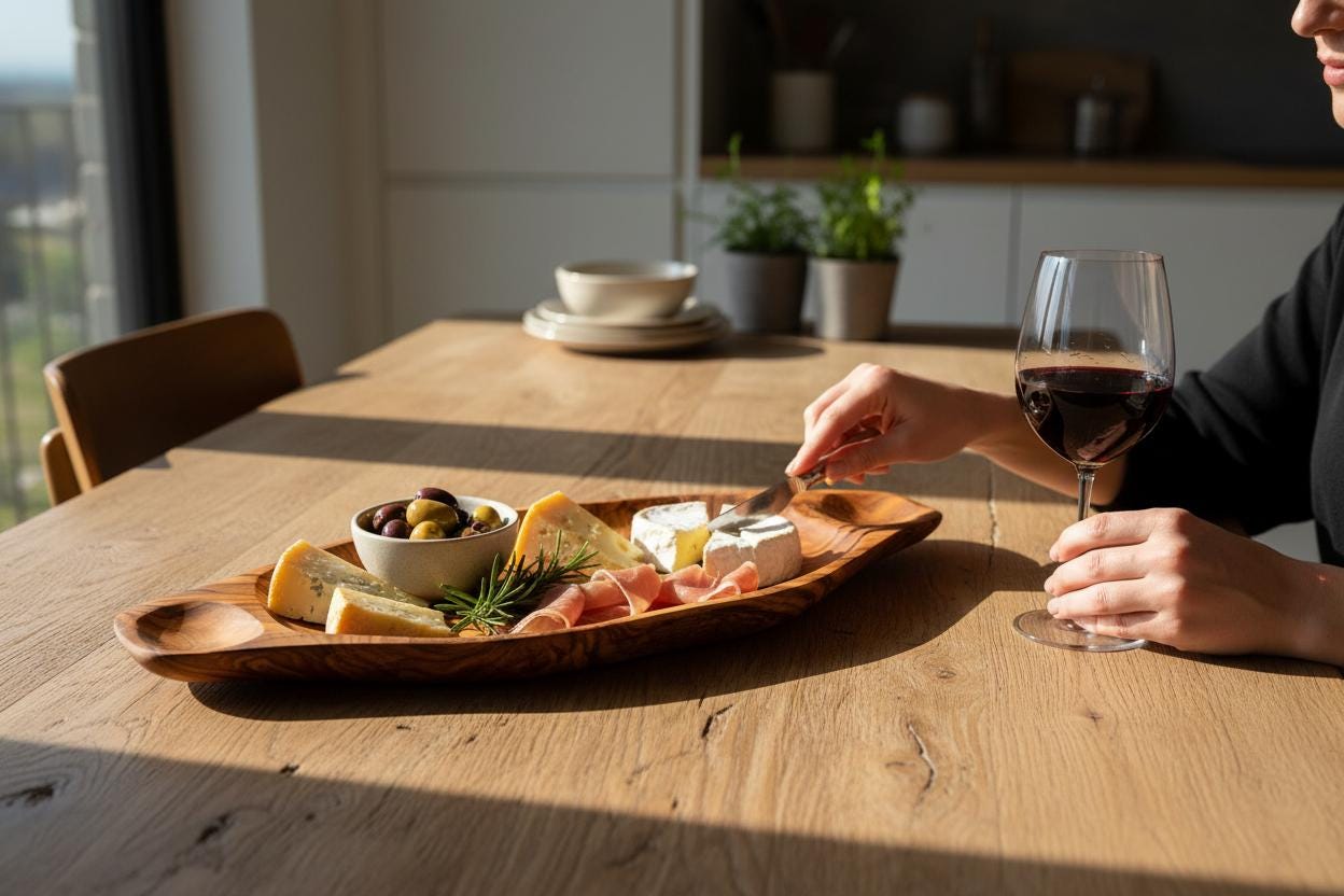 Handcrafted Olive Wood Serving Tray | Large Rustic Charcuterie Board