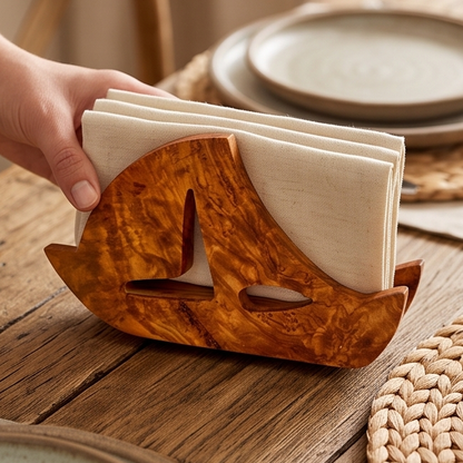 Porte-serviettes en bois d'olivier fait main | 5 styles distinctifs