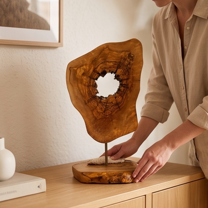 Olive Wood Unique Decorative Sculpture 20 cm, home decor, decor, gift, gift for parents, wedding gift