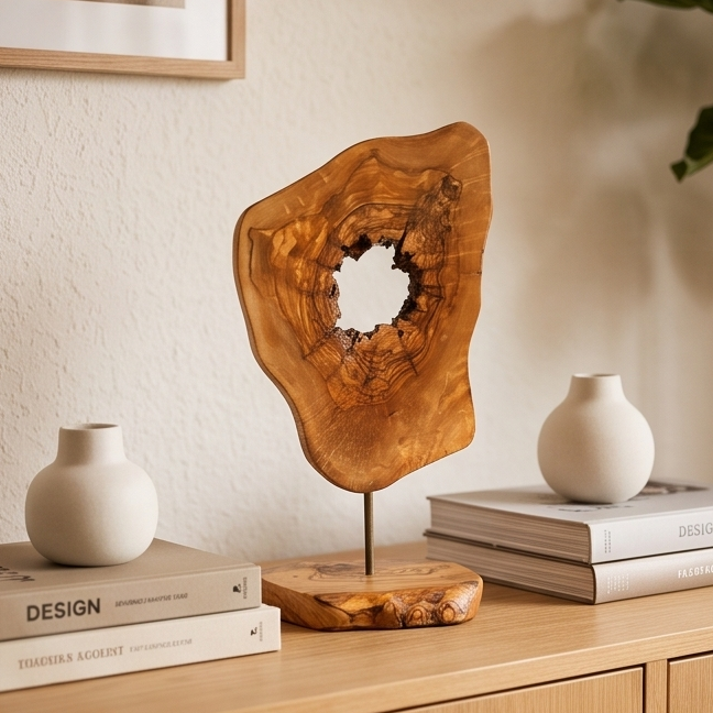 Olive Wood Unique Decorative Sculpture 20 cm, home decor, decor, gift, gift for parents, wedding gift