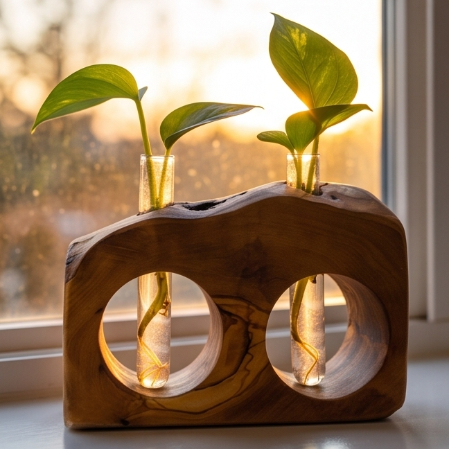 Rustic desktop propagation vase