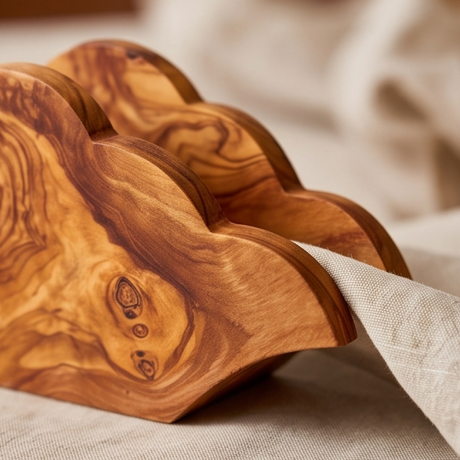 Porte-serviettes en bois d'olivier fabriqués à la main | 5 styles distinctifs