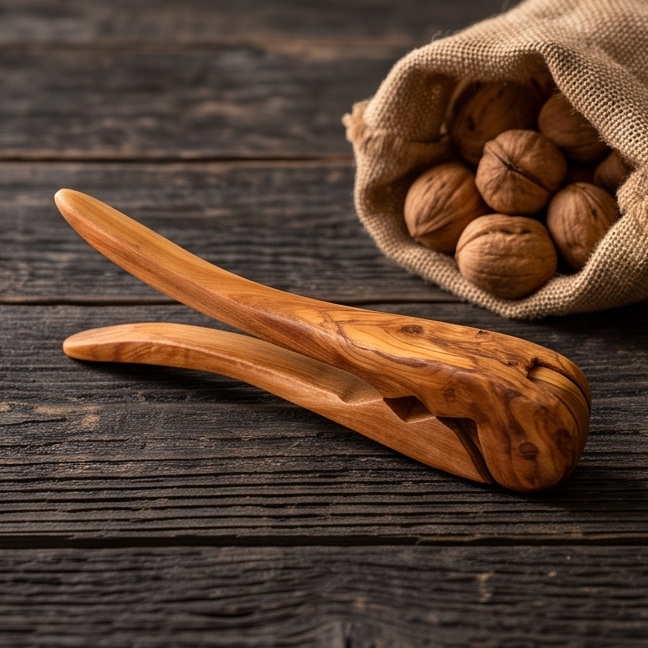 Olive Wood Pliers Nutcracker | Handheld Wooden Lever Manual Walnut Cracker