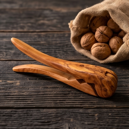 Olive Wood Pliers Nutcracker | Handheld Wooden Lever Manual Walnut Cracker