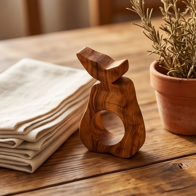 Porte-serviettes en bois d'olivier fabriqués à la main | 5 styles distinctifs