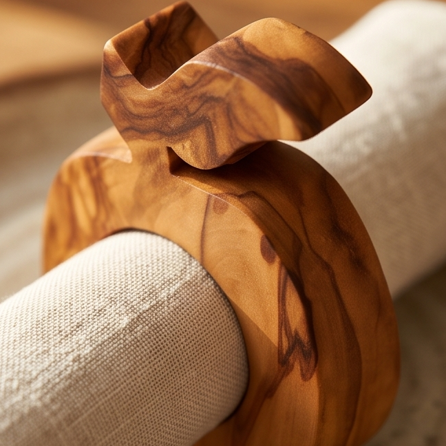 Porte-serviettes en bois d'olivier fabriqués à la main | 5 styles distinctifs