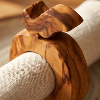 Porte-serviettes en bois d'olivier fabriqués à la main | 5 styles distinctifs