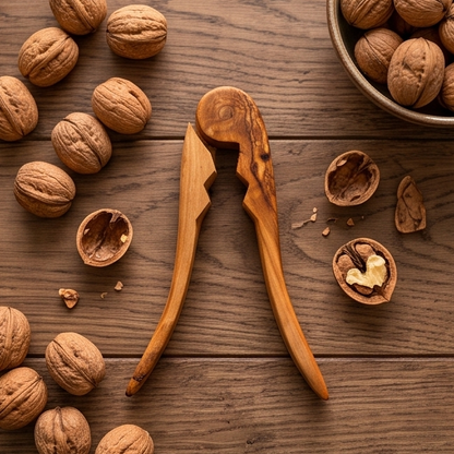 Olive Wood Pliers Nutcracker | Handheld Wooden Lever Manual Walnut Cracker