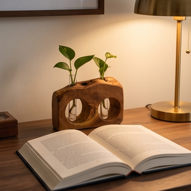 Rustic desktop propagation vase