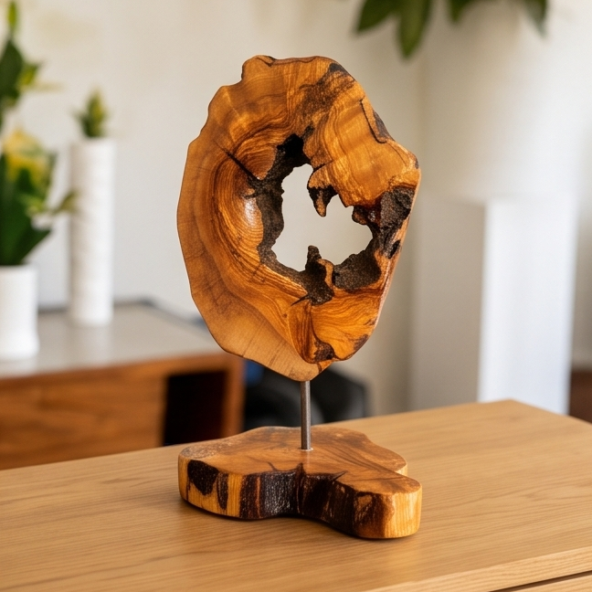 Olive Wood Unique Decorative Sculpture 20 cm, home decor, decor, gift, gift for parents, wedding gift