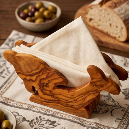 Porte-serviettes en bois d'olivier fabriqués à la main | 5 styles distinctifs