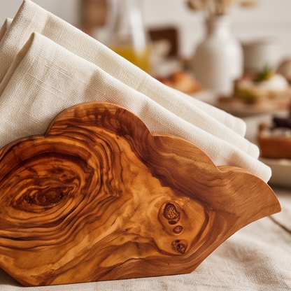 Porte-serviettes en bois d'olivier fait main | 5 styles distinctifs