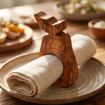Porte-serviettes en bois d'olivier fait main | 5 styles distinctifs