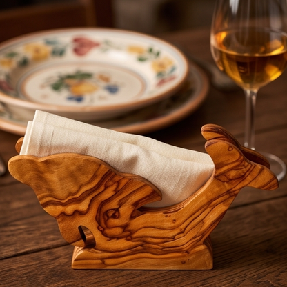 Porte-serviettes en bois d'olivier fait main | 5 styles distinctifs