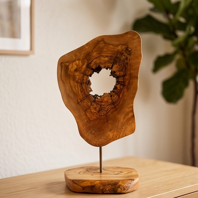 Olive Wood Unique Decorative Sculpture 20 cm, home decor, decor, gift, gift for parents, wedding gift