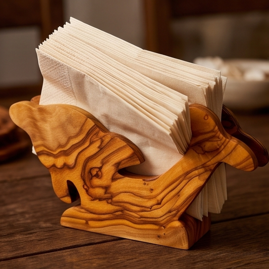 Handcrafted Olive Wood Napkin & Paper Holders | 5 Distinctive Styles