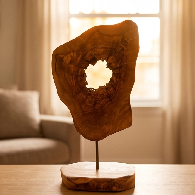 Olive Wood Unique Decorative Sculpture 20 cm, home decor, decor, gift, gift for parents, wedding gift