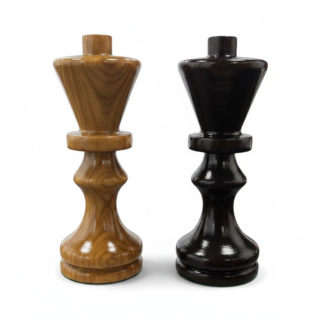 Handcrafted Olive Wood Chess Pieces Set of 32 - Wooden Chessmen