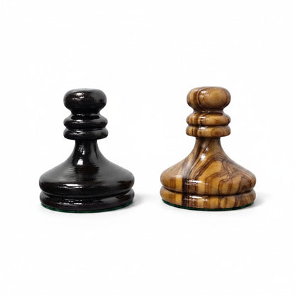 Handcrafted Olive Wood Chess Pieces Set of 32 - Wooden Chessmen