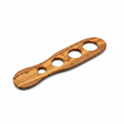 Handcrafted Olive Wood Spaghetti Measure - 4 Hole Pasta Portioning Gadget