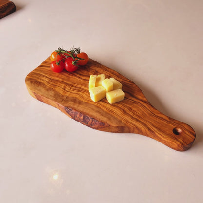 Olive Wood Cheese Board with Handle