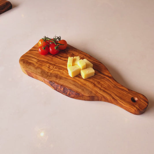 Olive Wood Cheese Board with Handle