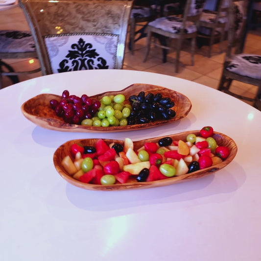 Olive Wood Large Boat Shaped Serving Dish, Sustainably Sourced, Eco-Friendly, handmade, gift