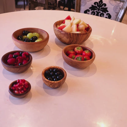 Olive Wood Bowl Set of 6 Small Bowls