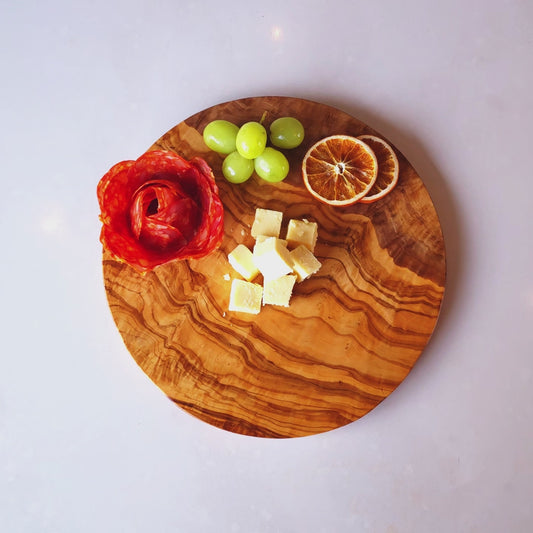 Olive Wood Round Circular Shaped Cutting Board - 20 to 40 cm