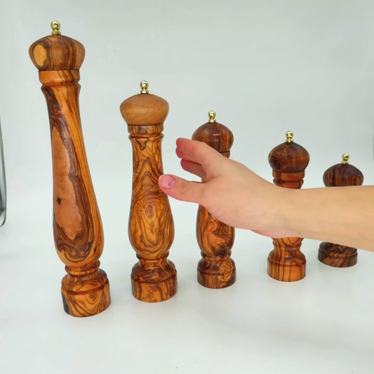 Olive Wood Salt/Pepper Mill | Wooden Spice/Herb/Coffee Grinder