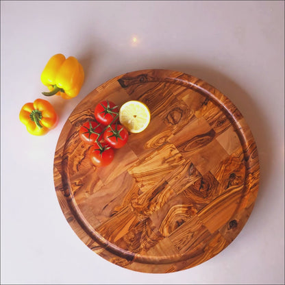 Olive Wood Round End Grain Cutting Board 30 | 40cm