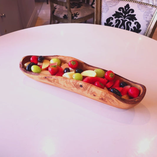 Olive Wood Rustic Serving Dish 30 cm