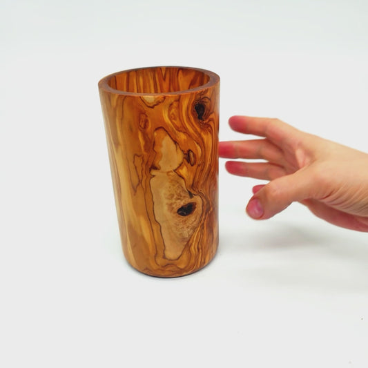 Olive Wood Cutlery & Utensils Holder 15 cm, natural, handmade, gift