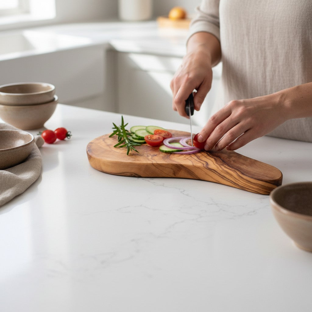 23cm Premium Olive Wood Sushi Board – Artisan Handcrafted Nigiri & Sashimi Serving Platter – Small Live Edge Charcuterie & Appetizer Tray