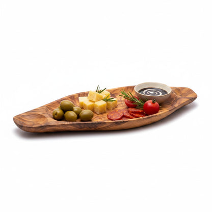 Olive Wood Charcuterie Board | Rustic Live Edge Serving Platter Cheese Tray